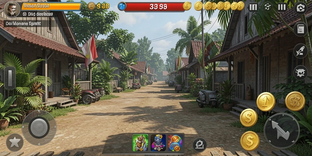 Tantangan seru di setiap level permainan.